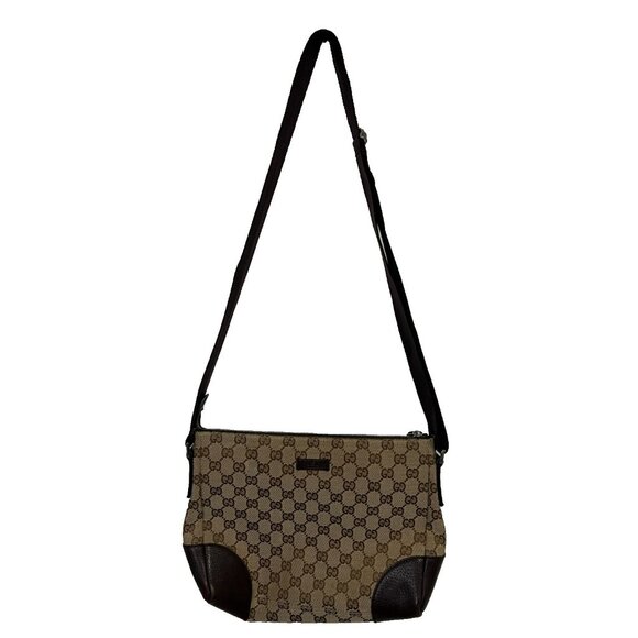 Vintage GUCCI GG Fabric Shoulder Cross Body Bag - Picture 2 of 14